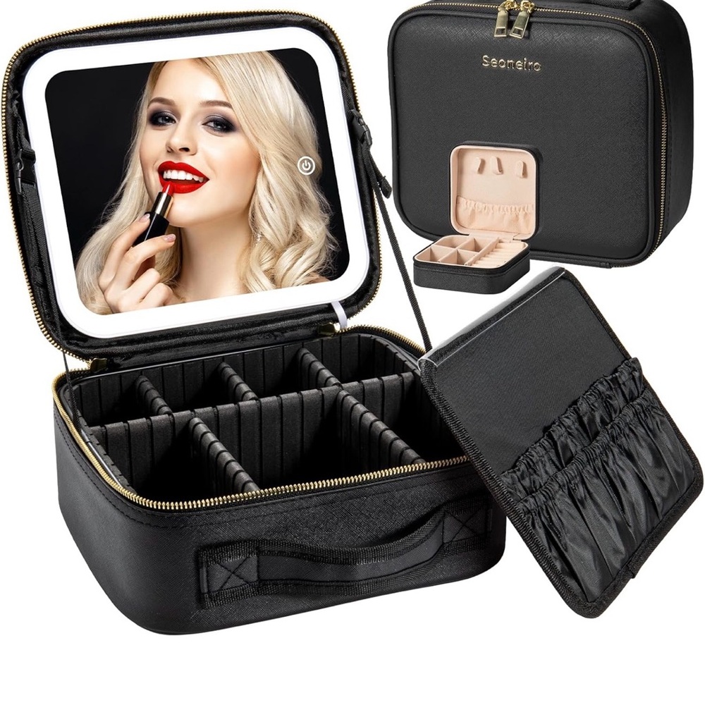Seoneiro Makeup Travel Bag Makeup Case Make up Train Case
LED Lighted Mirror - Picture 2 of 4